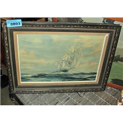 Framed sailboat print