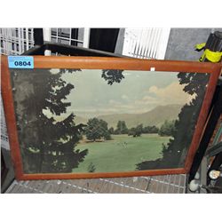 Framed golf course print