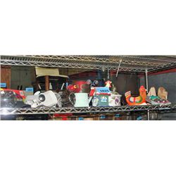 shelf lot of collectables and decorative