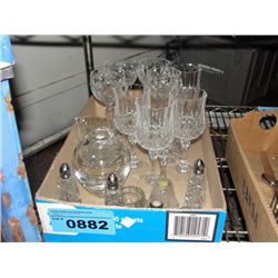 One box of assorted glass and crystal wares