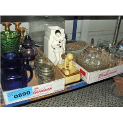 Shelf lot of assorted ceramics and decorative