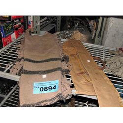 Shelf lot of western accessories; gun case,