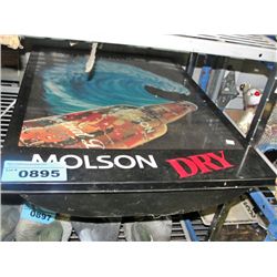 Lighted molson dry advertisment sign