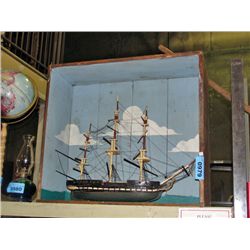 Wooden model sailing ship