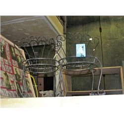 Pair of bent metal childs chairs