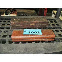 2 wood cased sharpening stones