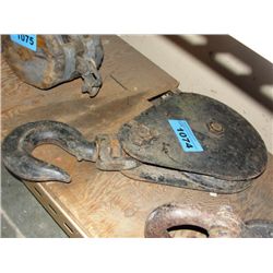 Vintage steel block and hook