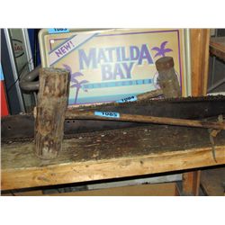 Primative wooden mallet