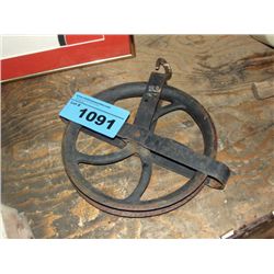 Vintage steel pulley