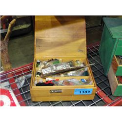 Fly fishermans box and contents