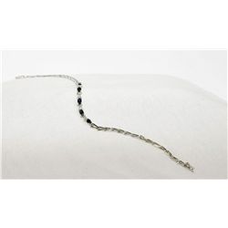 10Kt Gold Sapphire& Diamond Tennis bracelet