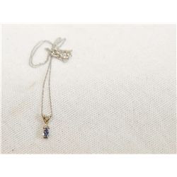 14Kt Gold Tanzanite & Diamond necklace