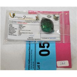 Certified 76 Carat Princess cut Emerald