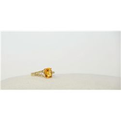 14Kt Gold Estate Citrine & Diamond ring