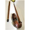 Image 1 : Wooden walking stick with concealed glass liqour