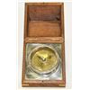 Image 1 : Brass and wood dove tailed box with clock