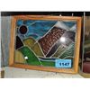 Image 1 : Leaded stained glass framed window panel