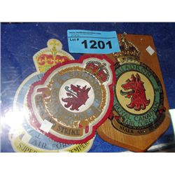 Plaque and 2 collectable patches