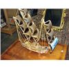 Image 1 : Heavy solid brass decorative sailing ship