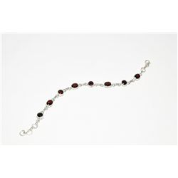 .925 Silver Garnet tennis bracelet