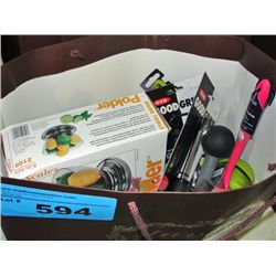 One brown store bag filled with assorted new