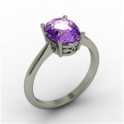 Amethyst 1.75 ctw Ring 14kt White Gold