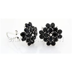 Cluster Sapphire 46.92CTW Sterling Silver Earring