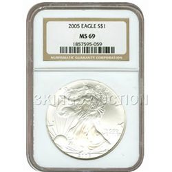 Certified Uncirculated Silver Eagle 2005 MS69