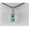 Image 1 : 13.83CTW Blue Zircon Drop Silver Pendant