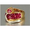 Image 1 : 18kt Yellow Gold Ruby & Diamond Ring