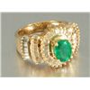 Image 1 : 14kt Yellow Gold Emerald & Diamond Ring