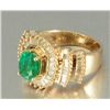 Image 2 : 14kt Yellow Gold Emerald & Diamond Ring