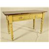 Image 1 : 2 Drawer Country Primitive Yellow Painted Table