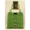 Image 1 : Green Painted Vanity With Mirror