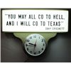 Image 2 : Clock Davy Crockett Custom Texas Beer Sign