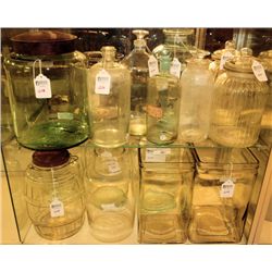 Collection of 17 Glass Jars