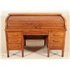 Image 2 : Tiger Oak Roll Top Desk & Chair