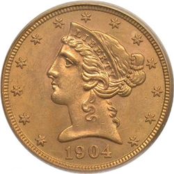 1904-S $5 Gold Half Eagle PCGS MS63