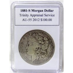 1881-S Morgan Silver Dollar TAS AU-55