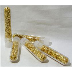 5 Large Vials of Gold Flakes