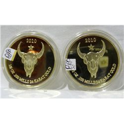 Two 2010 Sitting Bull Chief Coins