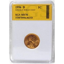 1956-D Lincoln Wheat Cent SGS MS70