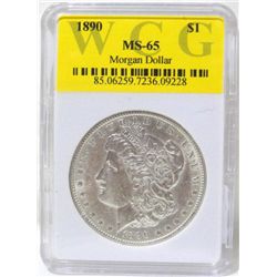 1890 Morgan Silver Dollar WCG  MS-65