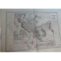 Map: Montana Idaho & Wyoming. 1886. Multi colored. Double page 15” x 22.