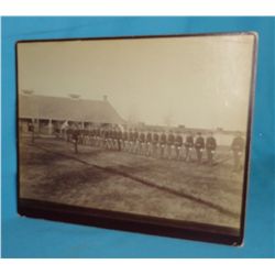 Photograph of M Troop of the 5th Cavalry, Rock Springs, WY. 9 ½” x 7 ½. Albumen print mounted on lar