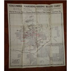 Map: City of Butte indexed map., including Columbia Gardens and “Seeing Butte Cars”. R.R. Polk, 1909