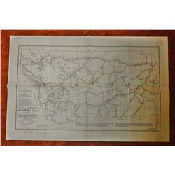 Map: National Highway Map of Montana. 1915 ca from Judge E.N. Harwood’s collection. 14” x 21”.