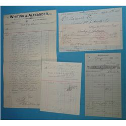 Archive of Judge E.N. Harwood memorabilia. 5 items, signed by Harwood. 1880’s – 1890. 1880’s Billing