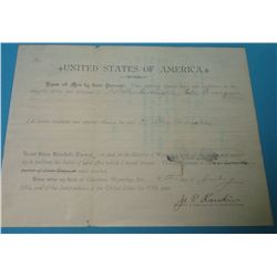 Wyoming Territorial appointment for Deputy U.S. Marshall., for H. McGonigle and Felix Levesque, 9 Ju