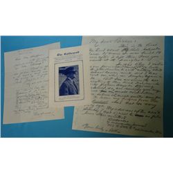 Two letters and pamphlet from Bill Hooker, Wyoming Pioneer, (1856-1938). He was a bull whacker who m